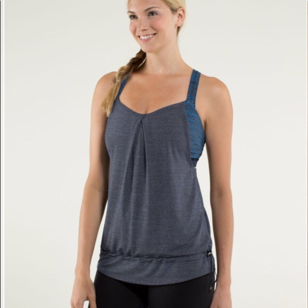 Lululemon Rest Less Tank Heathered Inkwell HTF 6 8